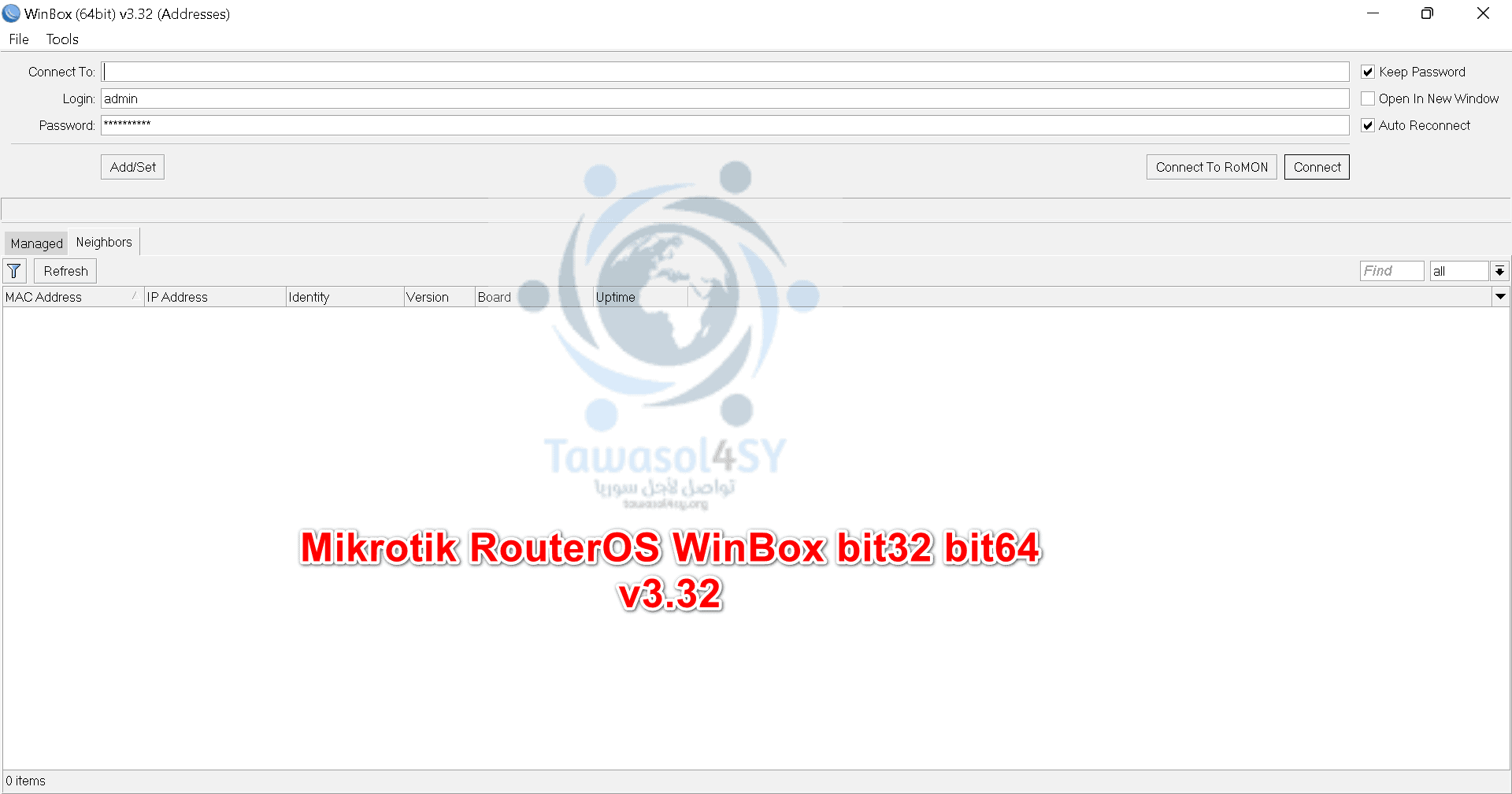 Mikrotik RouterOS WinBox bit32 bit64 v3.32